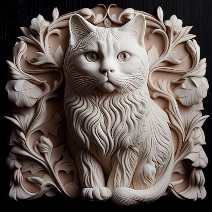 3D model Foreign White cat (STL)